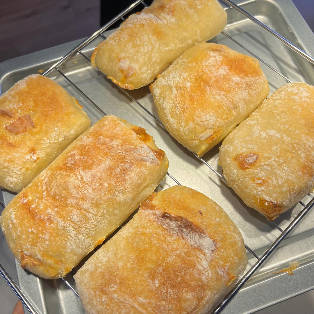 【ciabatta】家庭版恰巴塔，软乎乎的拖鞋面包