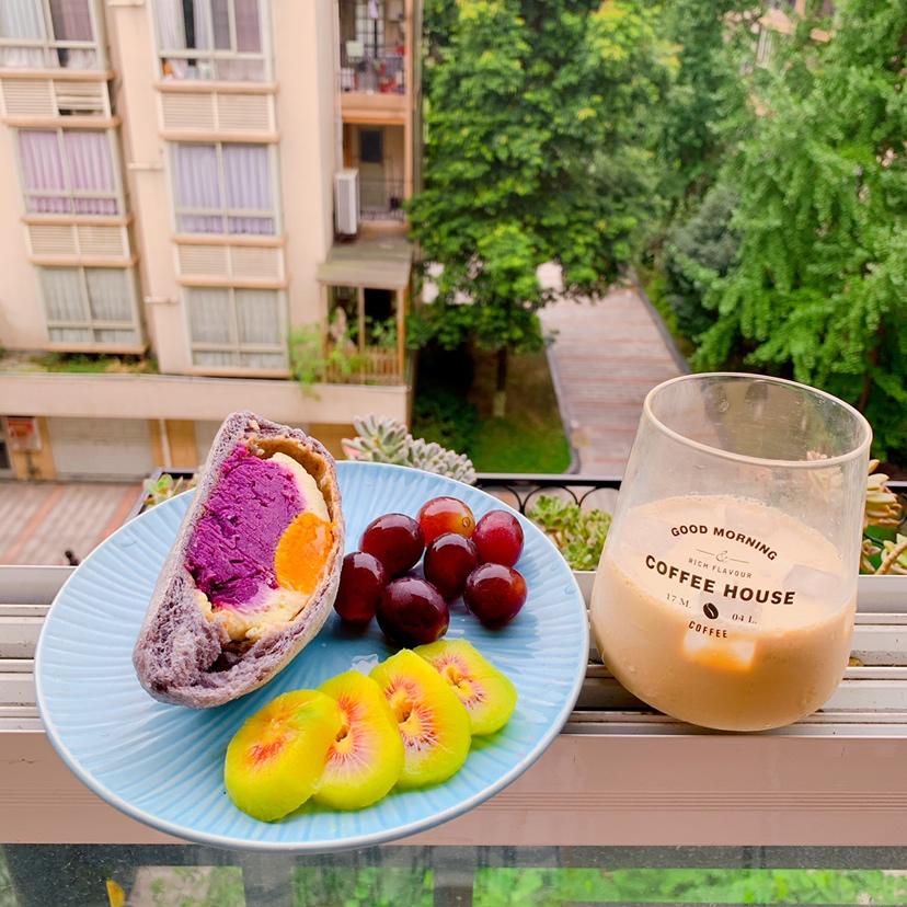 蝶豆花无油无糖减脂欧包