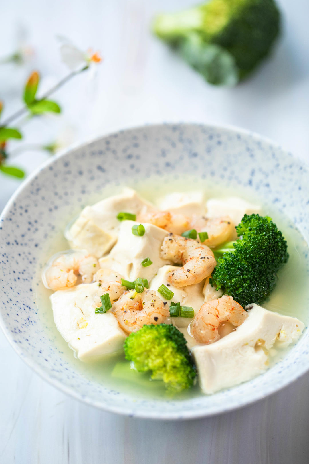 西兰花虾仁豆腐汤(bokuk伯可福电饭煲)的做法