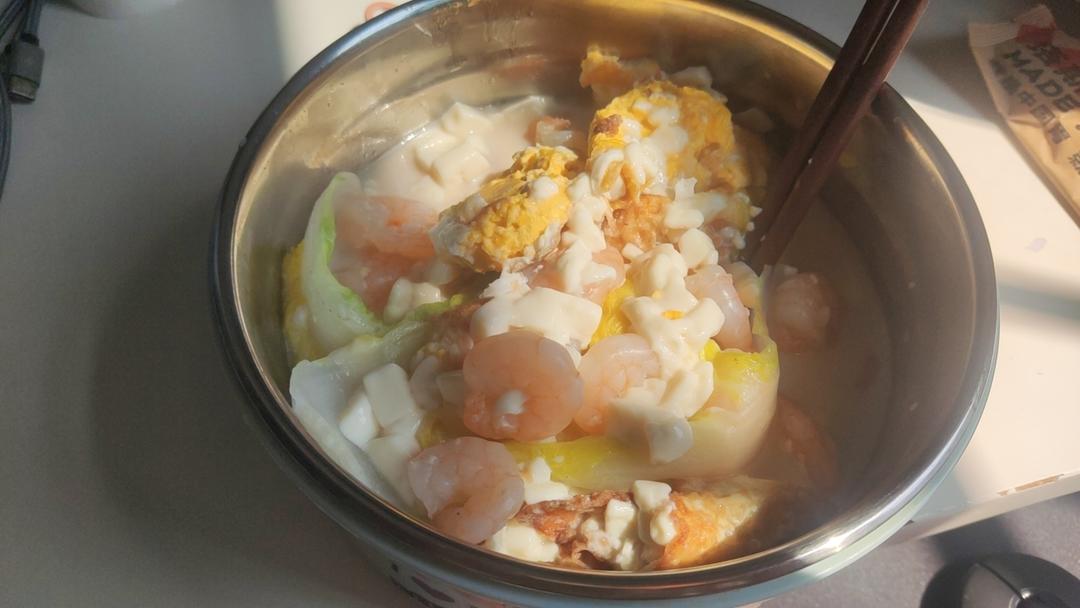 娃娃菜豆腐三鲜汤