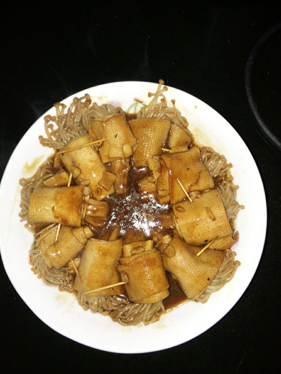 比肉还好吃的金针菇豆皮卷