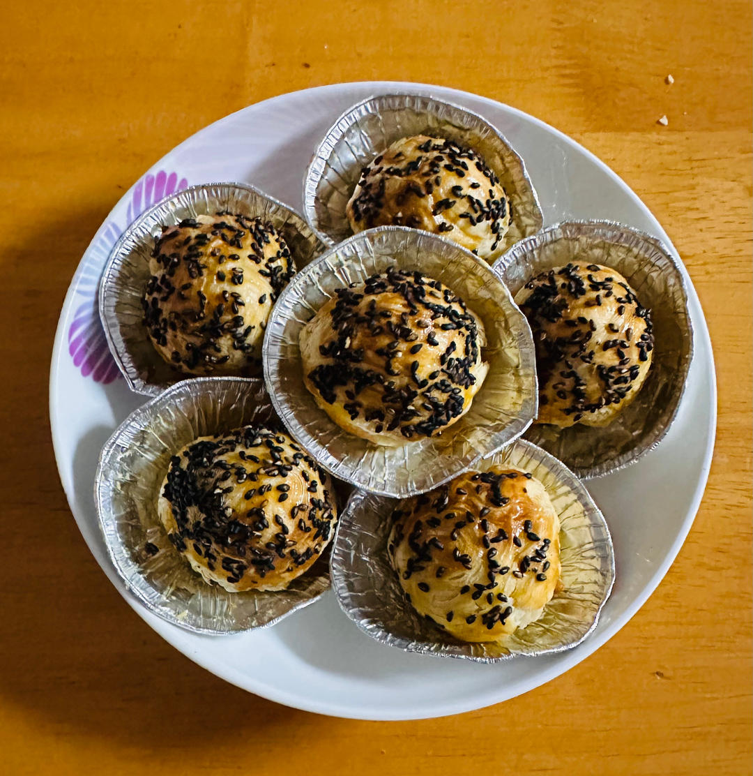 有空气炸锅就能做的小点心「酥皮汤圆」蛋挞皮与汤圆的完美结合👍👍👍