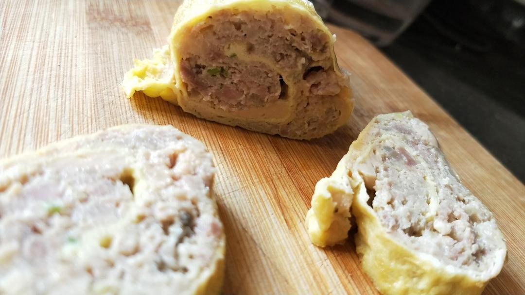 老爸的手艺---蒸肉蛋卷