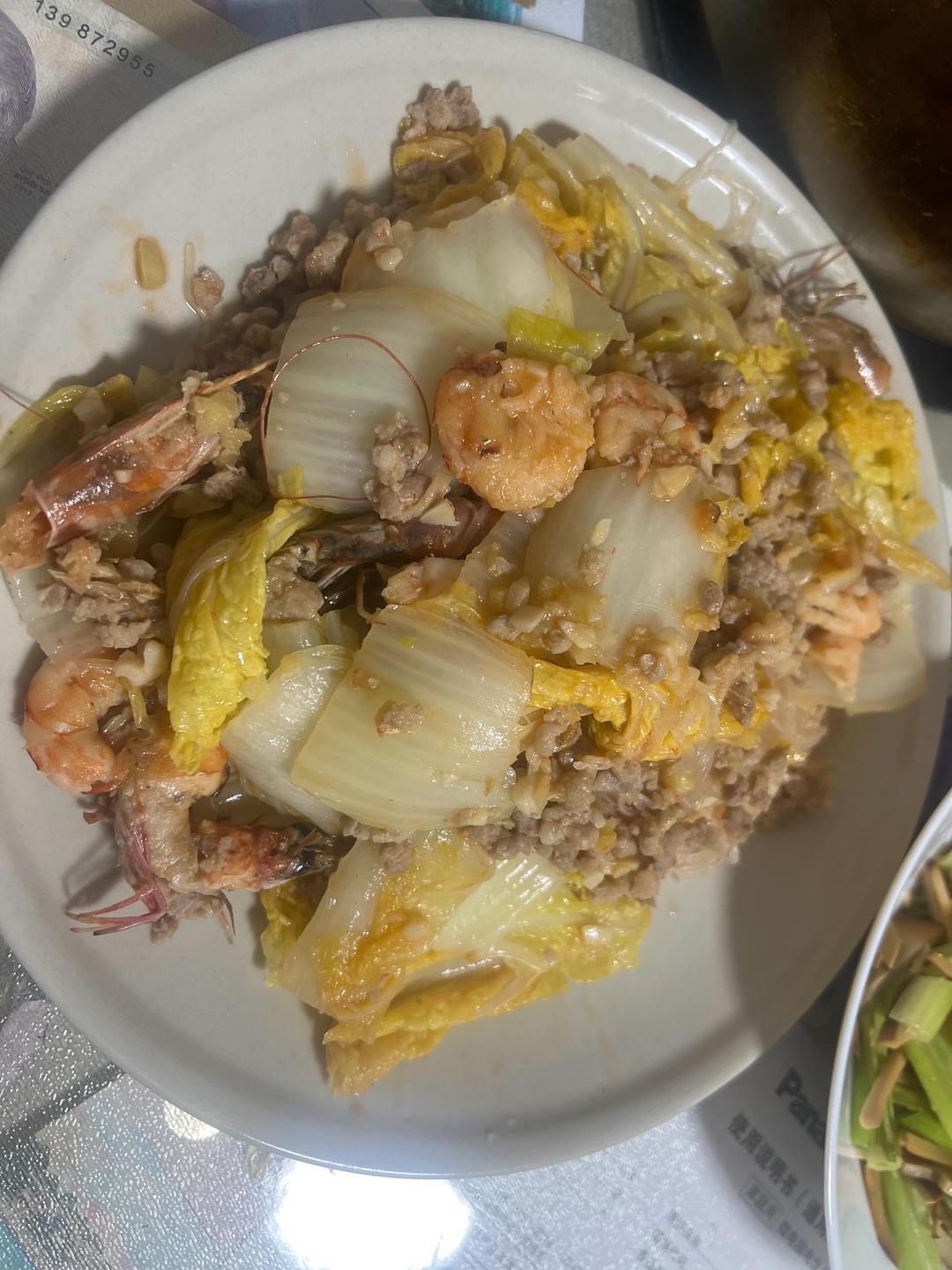 白菜肉末粉丝煲