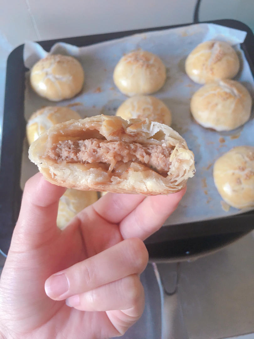 传统苏式鲜肉月饼(大包酥)皮薄肉大酥掉渣简单易操作『附视频』平底锅、烤箱等4种做法