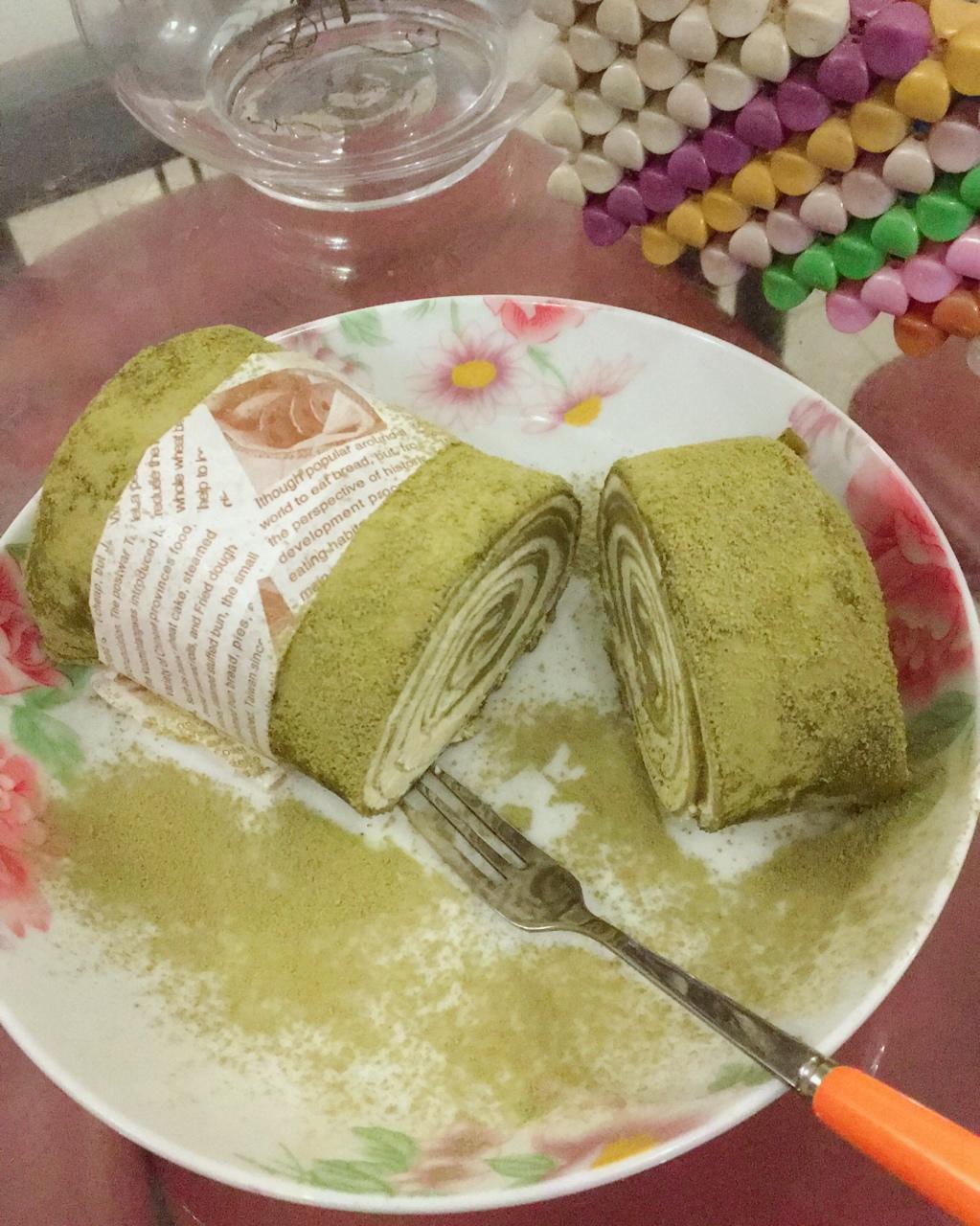 网红食谱│抹茶毛巾卷