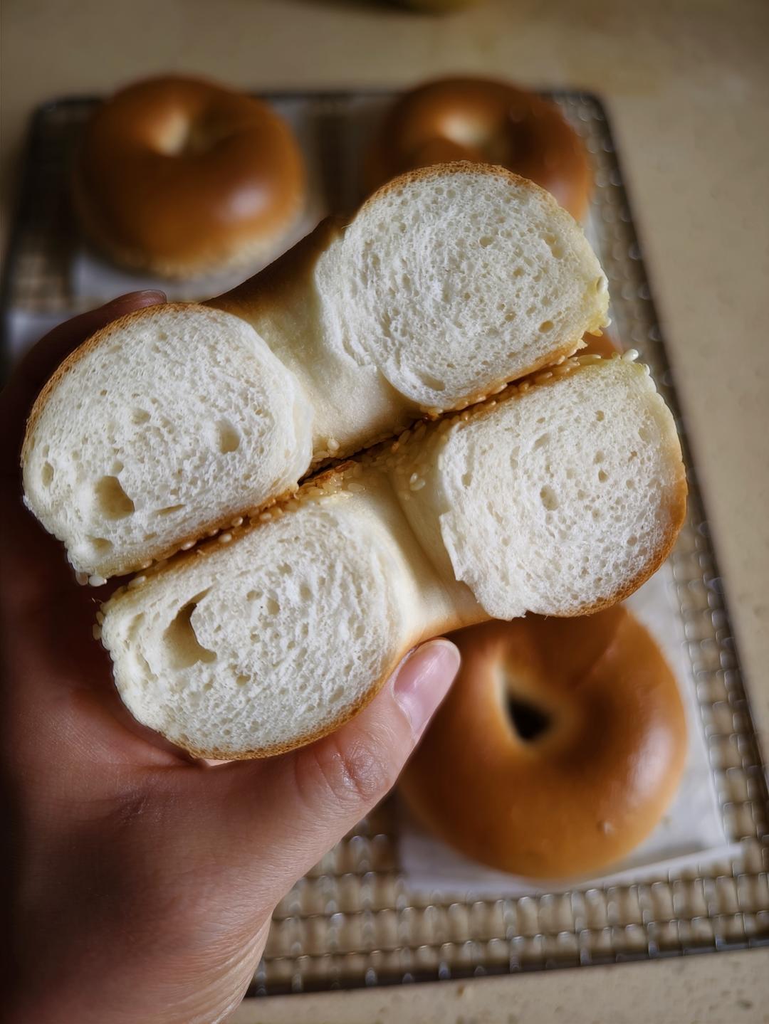 奶盐贝果｜无油低糖