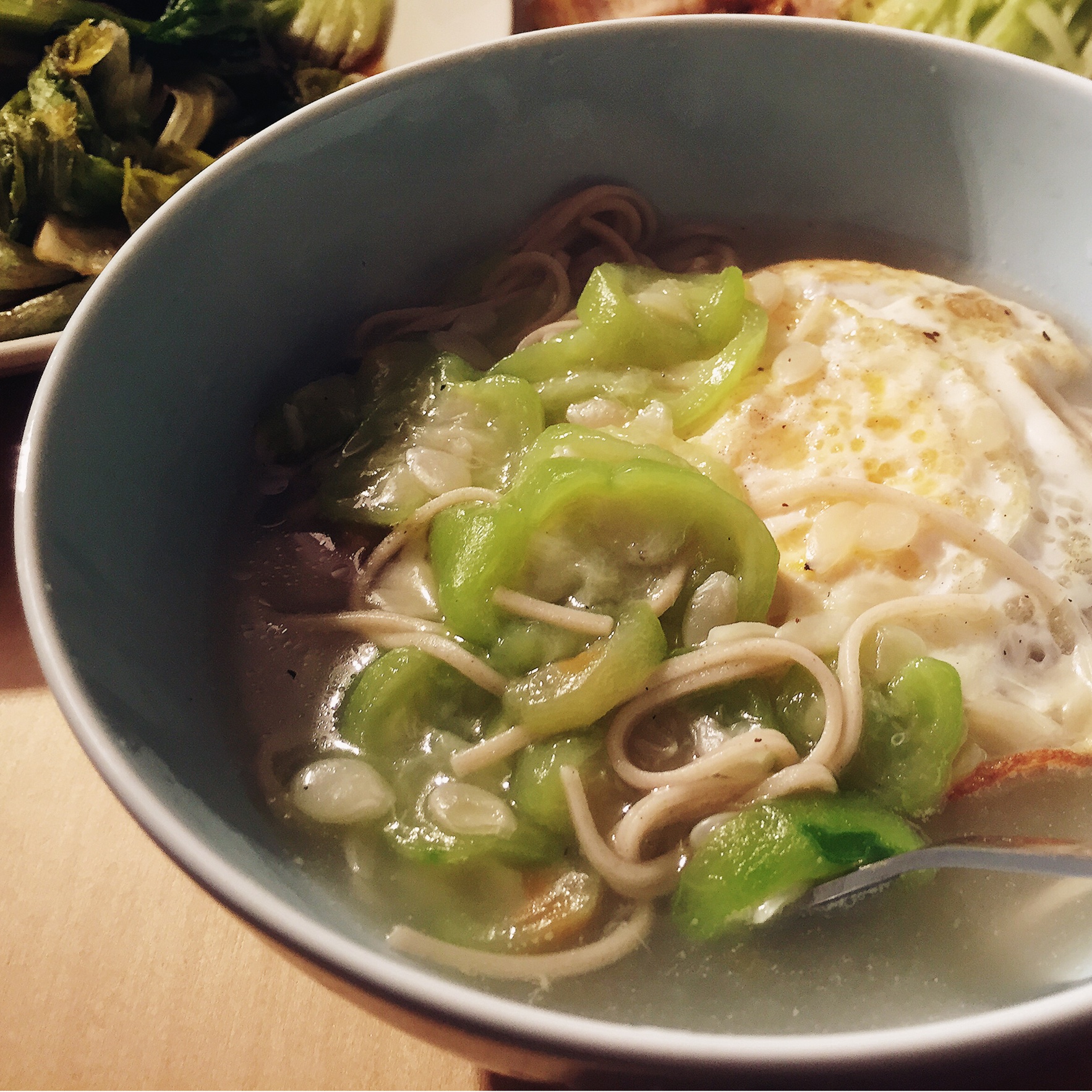 丝瓜煎蛋汤（面）