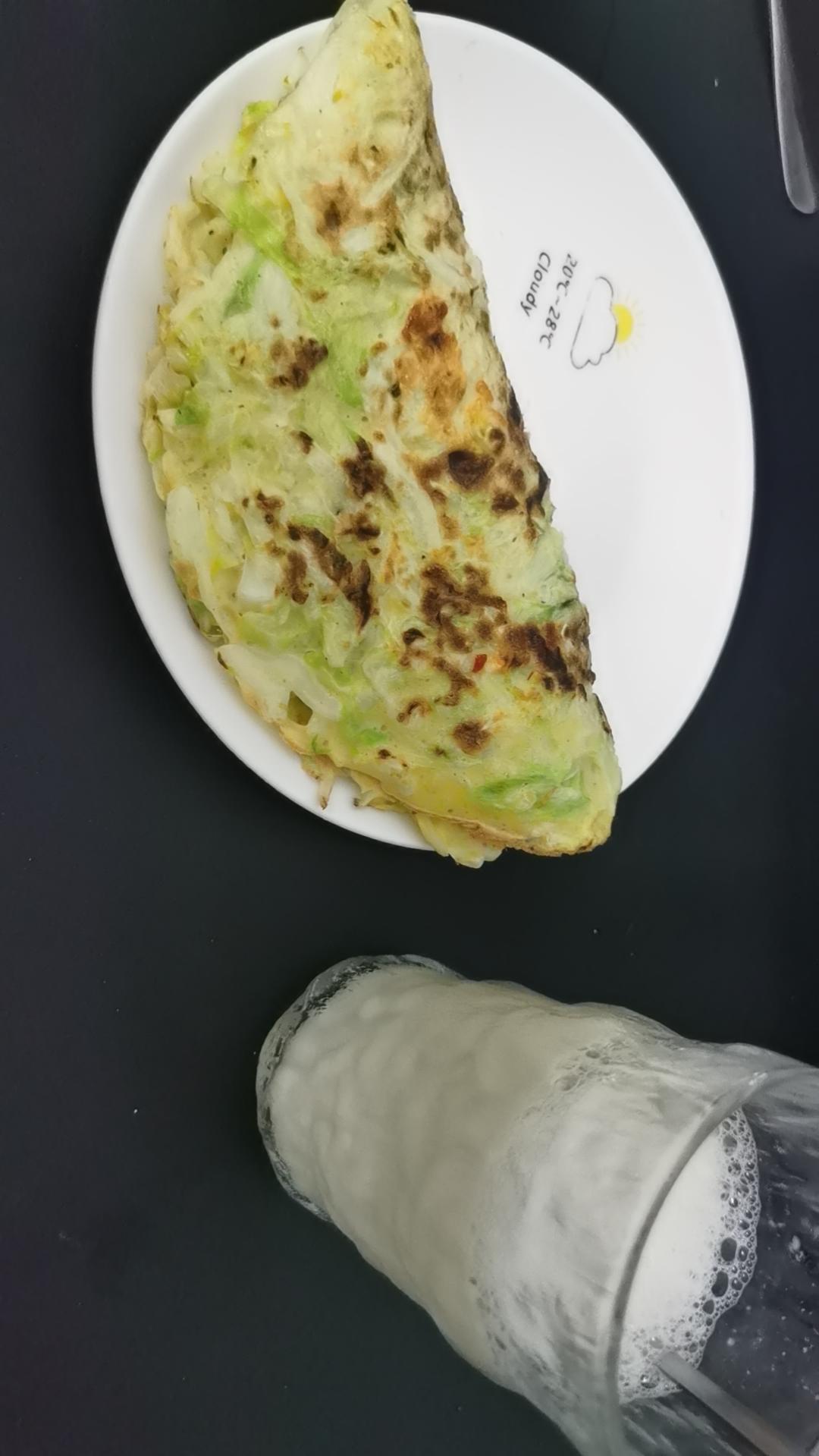 包菜蛋饼也太好吃了吧！！！吃撑才153大卡