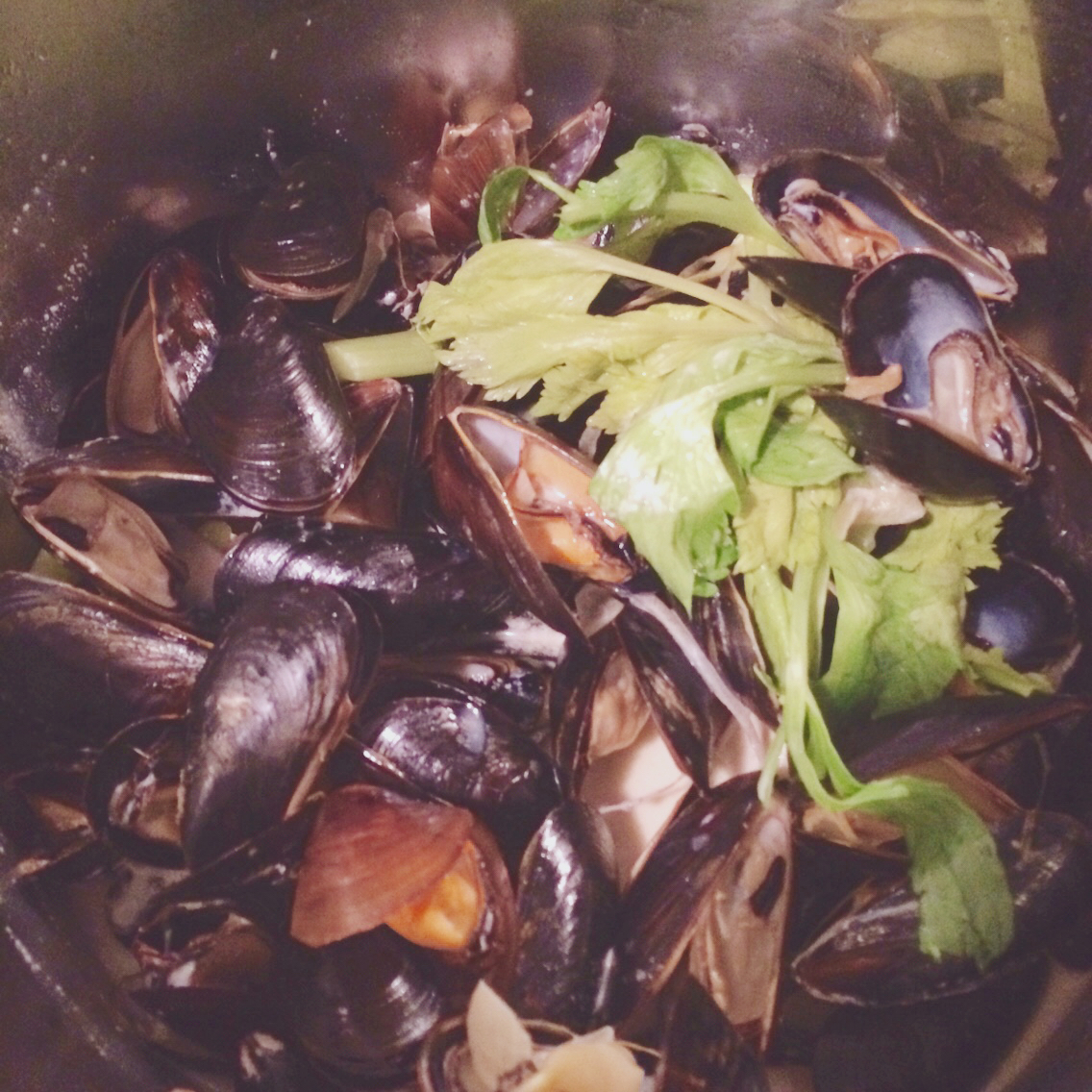 Steamed mussels with wine and cream 法式奶油青口贝