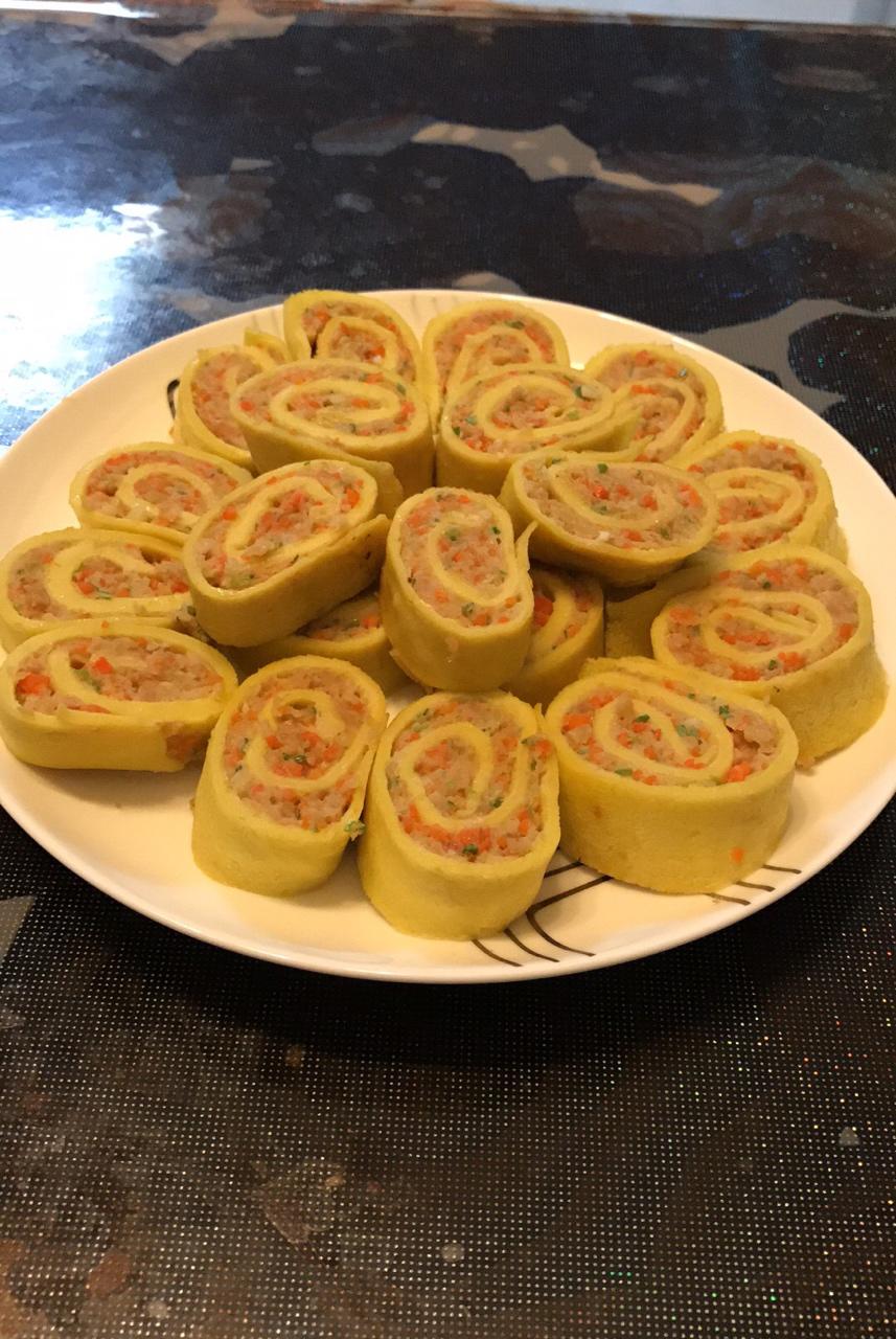 闫宪莉做的鸡蛋肉卷