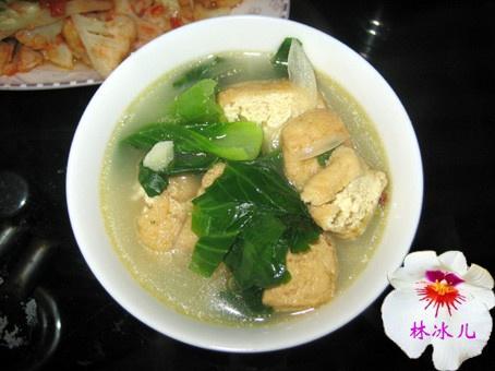 油豆腐青菜汤