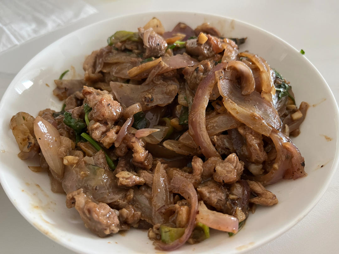 家常孜然洋葱炒羊肉