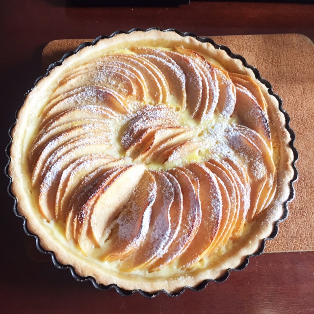 田园圆做的奶香苹果派