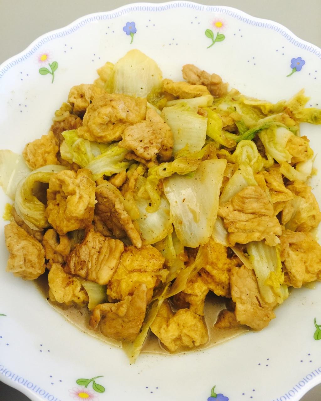 白菜焖豆泡