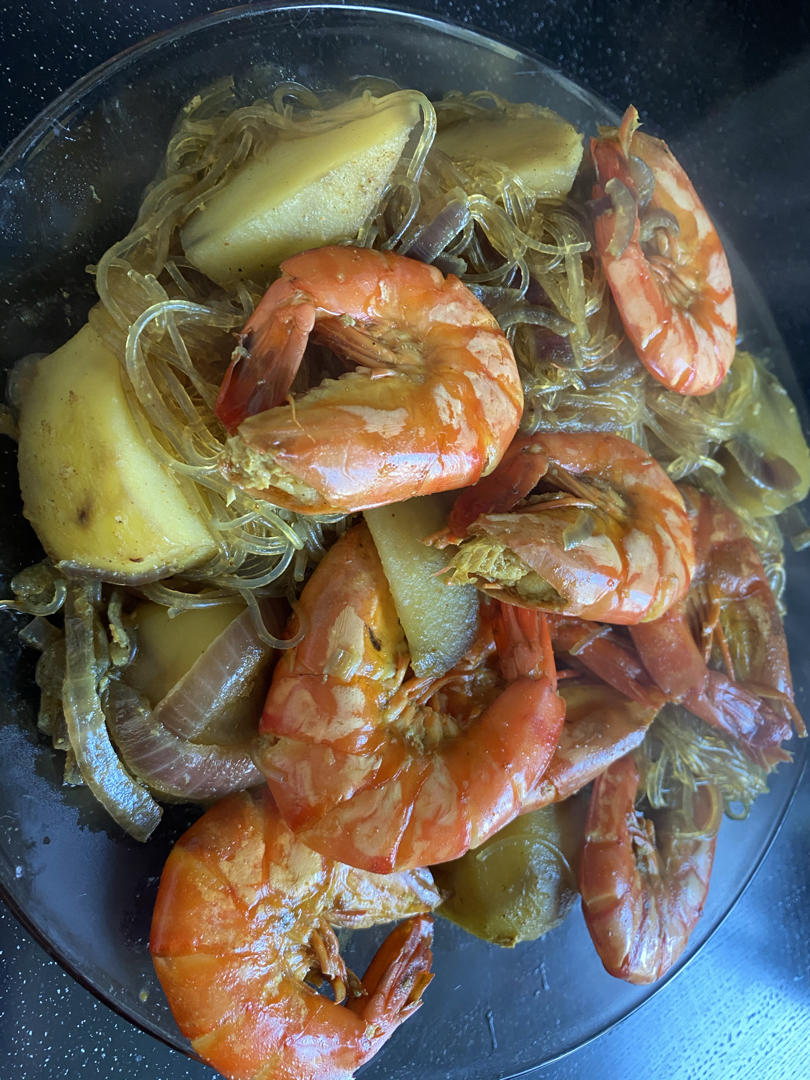 咖喱鲜虾粉丝煲