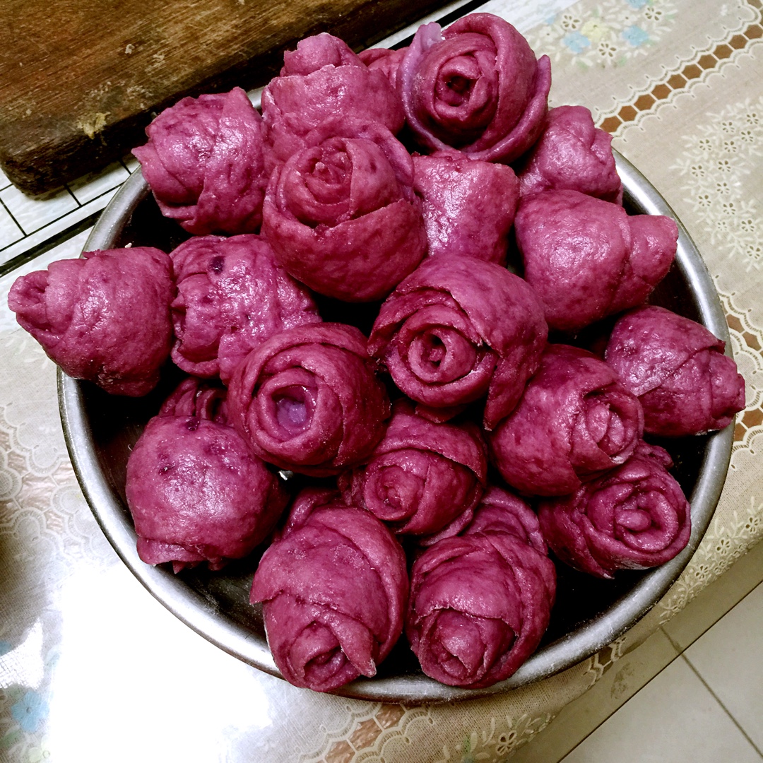 紫薯玫瑰馒头