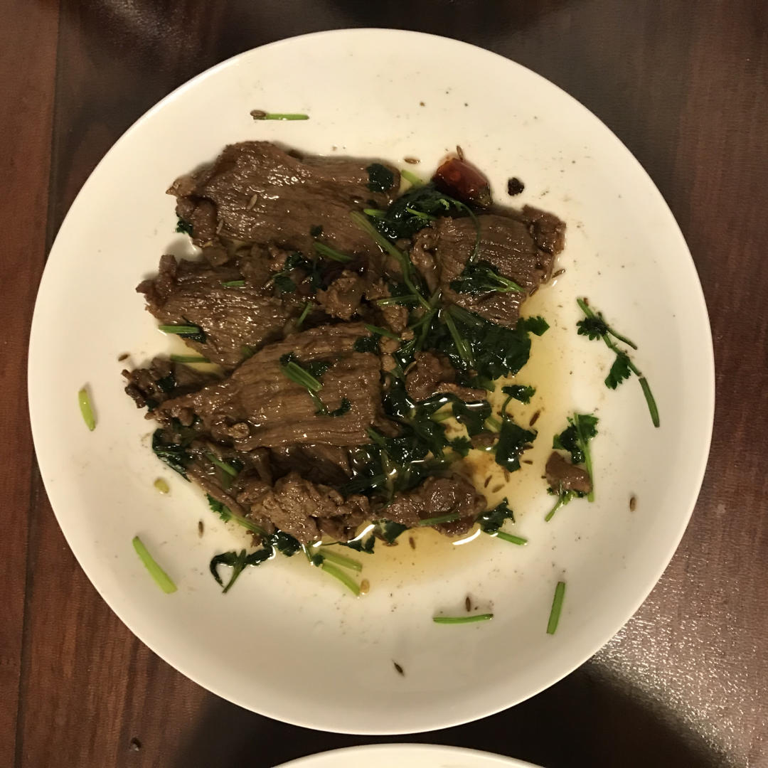 香菜孜然牛肉