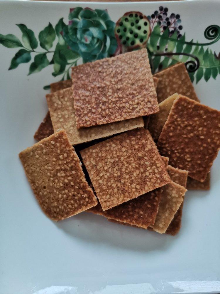 芝麻薄脆饼干，一步操作，超级简单