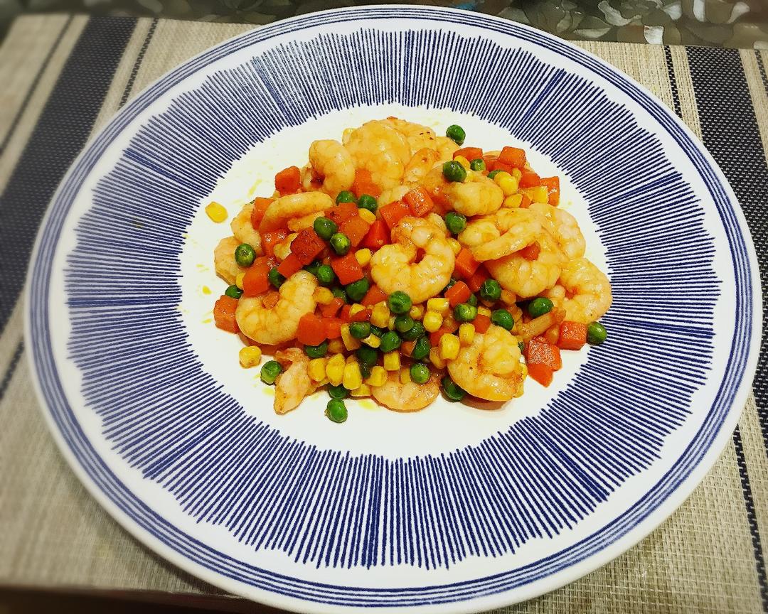 三色炒虾仁