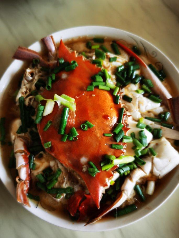 肉饼白玉葱油蟹