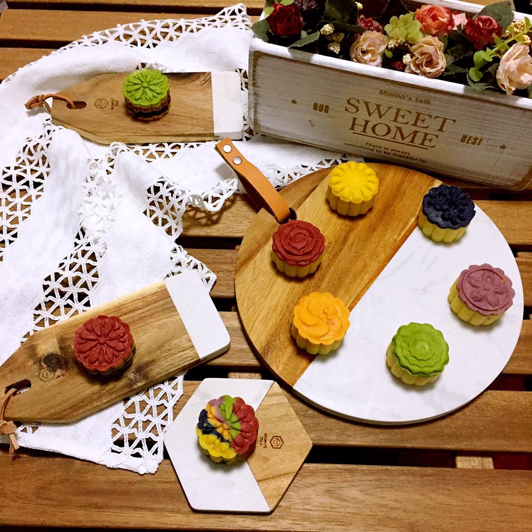 彩虹绿豆月饼（低油低糖无色素版）