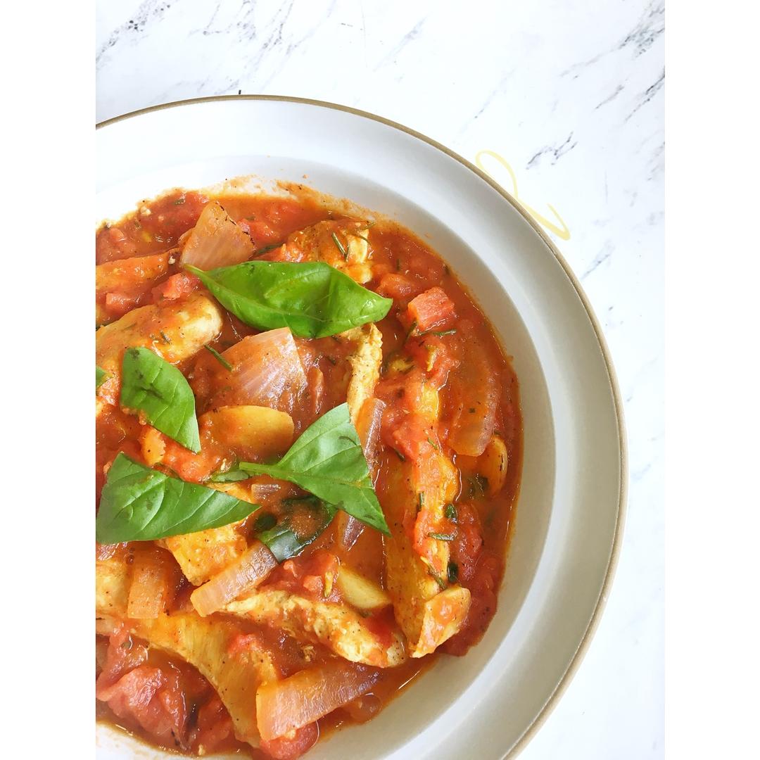 番茄炖鸡胸丨健康·三餐