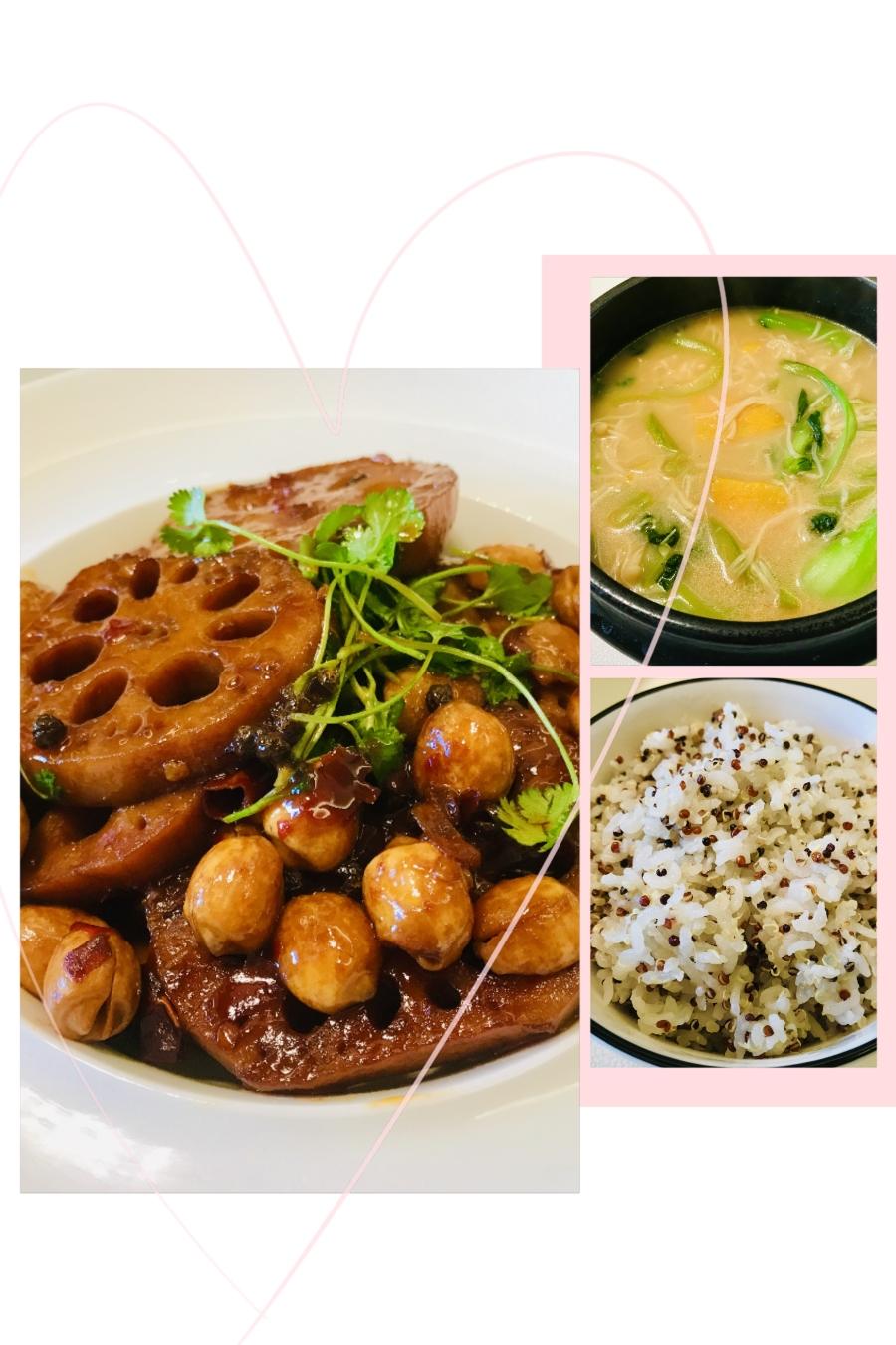 素🉑藜麦饭、香辣双莲、大酱汤🤗感恩吃素🙏的做法