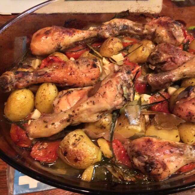 香蒜蕃茄烤鸡腿