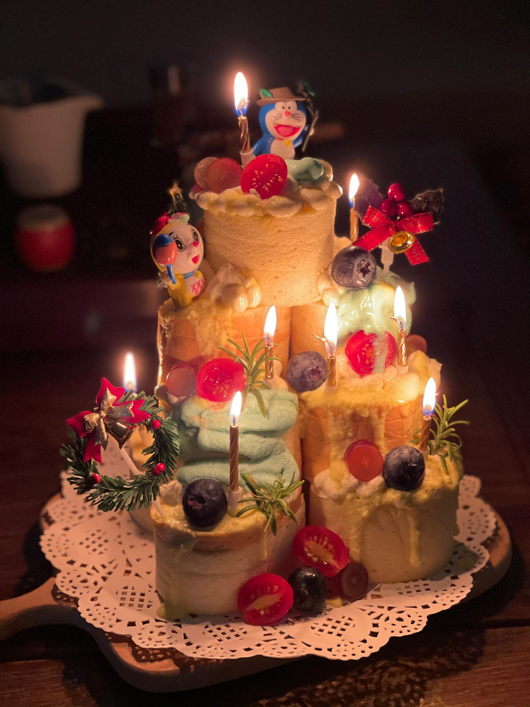 堆起来的蛋糕塔⁉️叠叠乐青提乳酪蛋糕🎂超乖