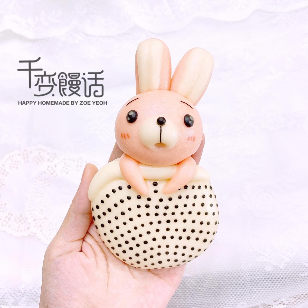 可爱造型馒头 赖床的小兔子