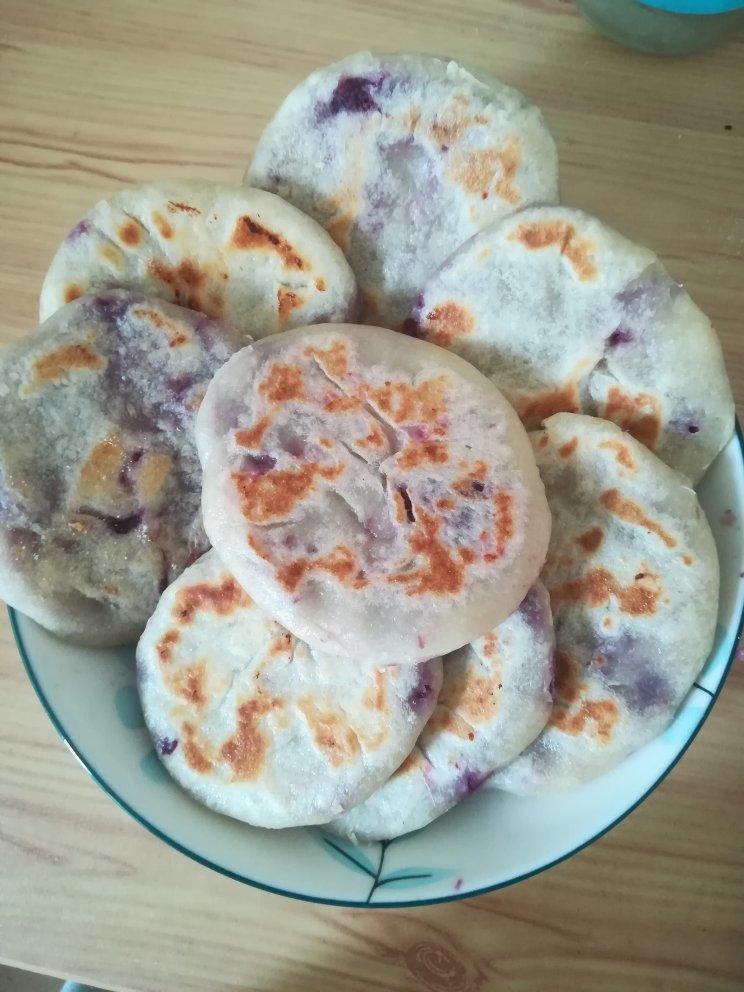 超好吃的烫面紫薯饼饼