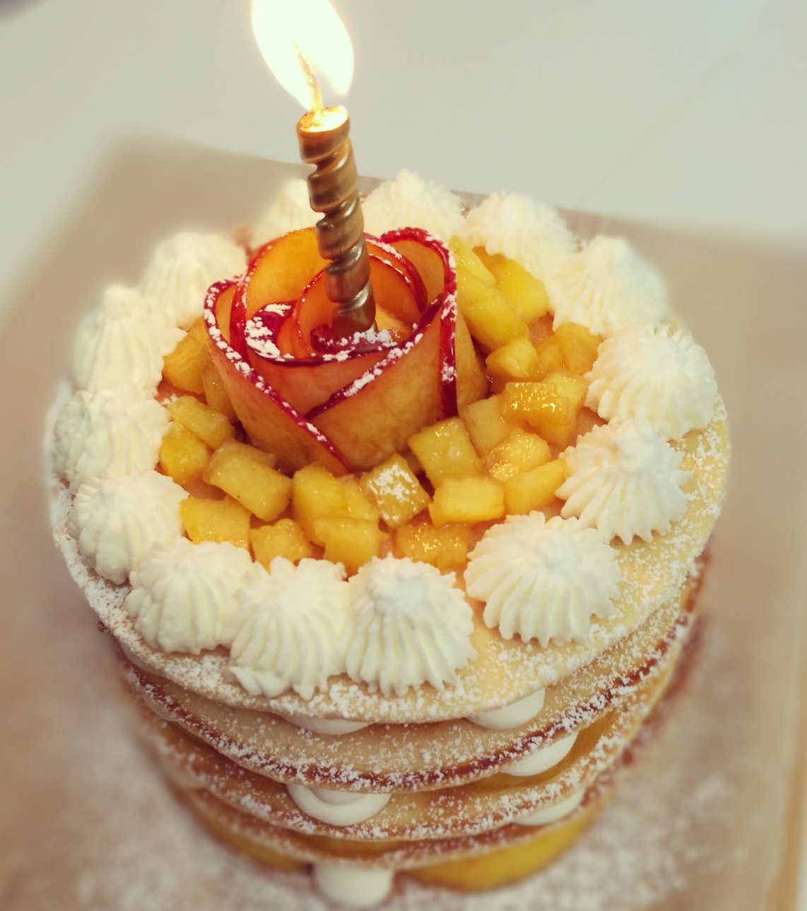 不用烤箱的松饼裸蛋糕_生日蛋糕birthday pancake的做法 步骤6