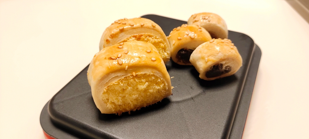 中式点心一口酥豆沙酥（大包酥）可用玉米油（层次分明）