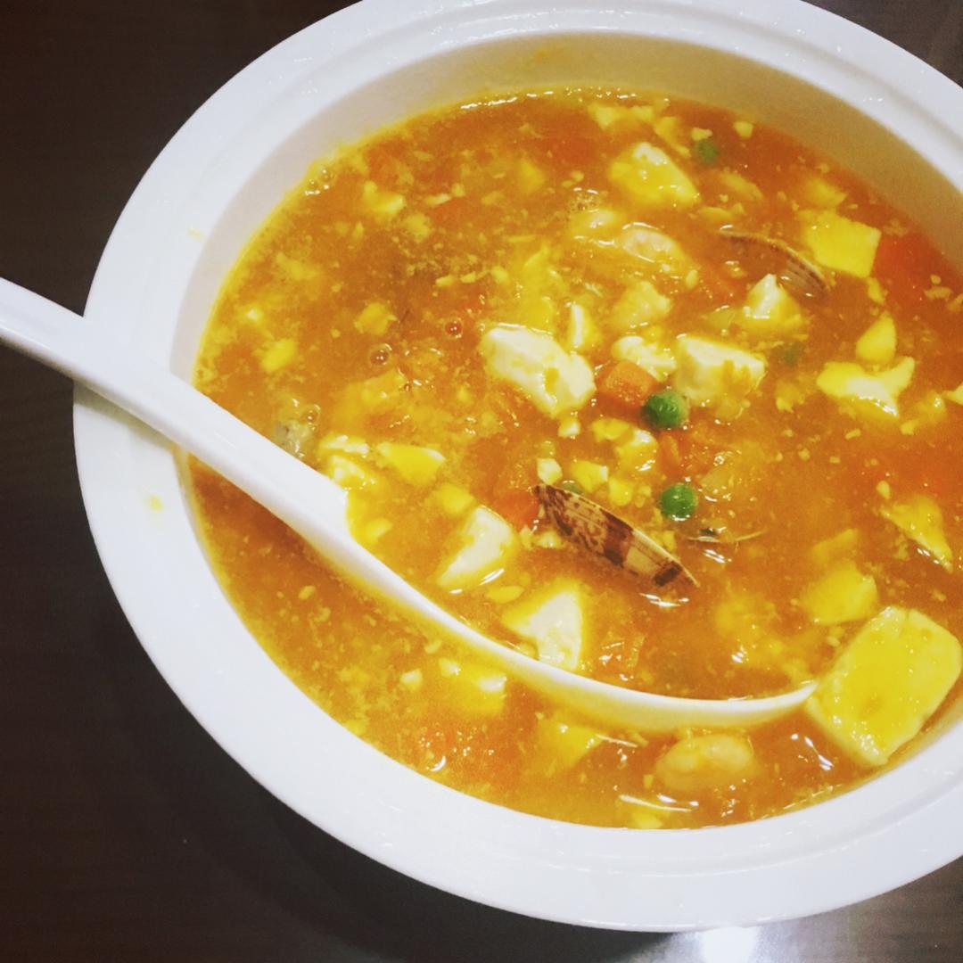 海鲜豆腐南瓜炖