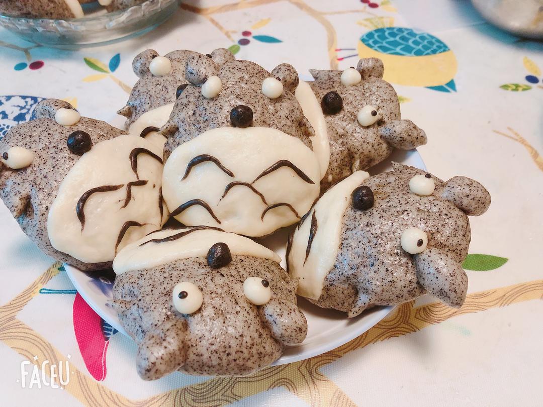 卡通龙猫馒头的做法