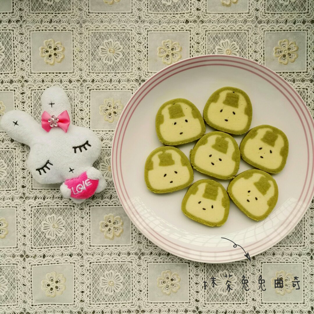 抹茶兔兔曲奇（比熊猫简单！超详细实物图+超良心手绘图）