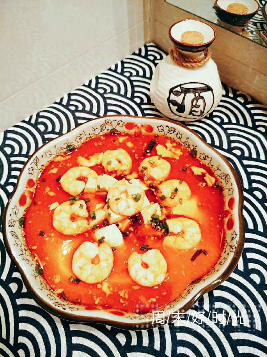 虾仁豆腐蒸水蛋