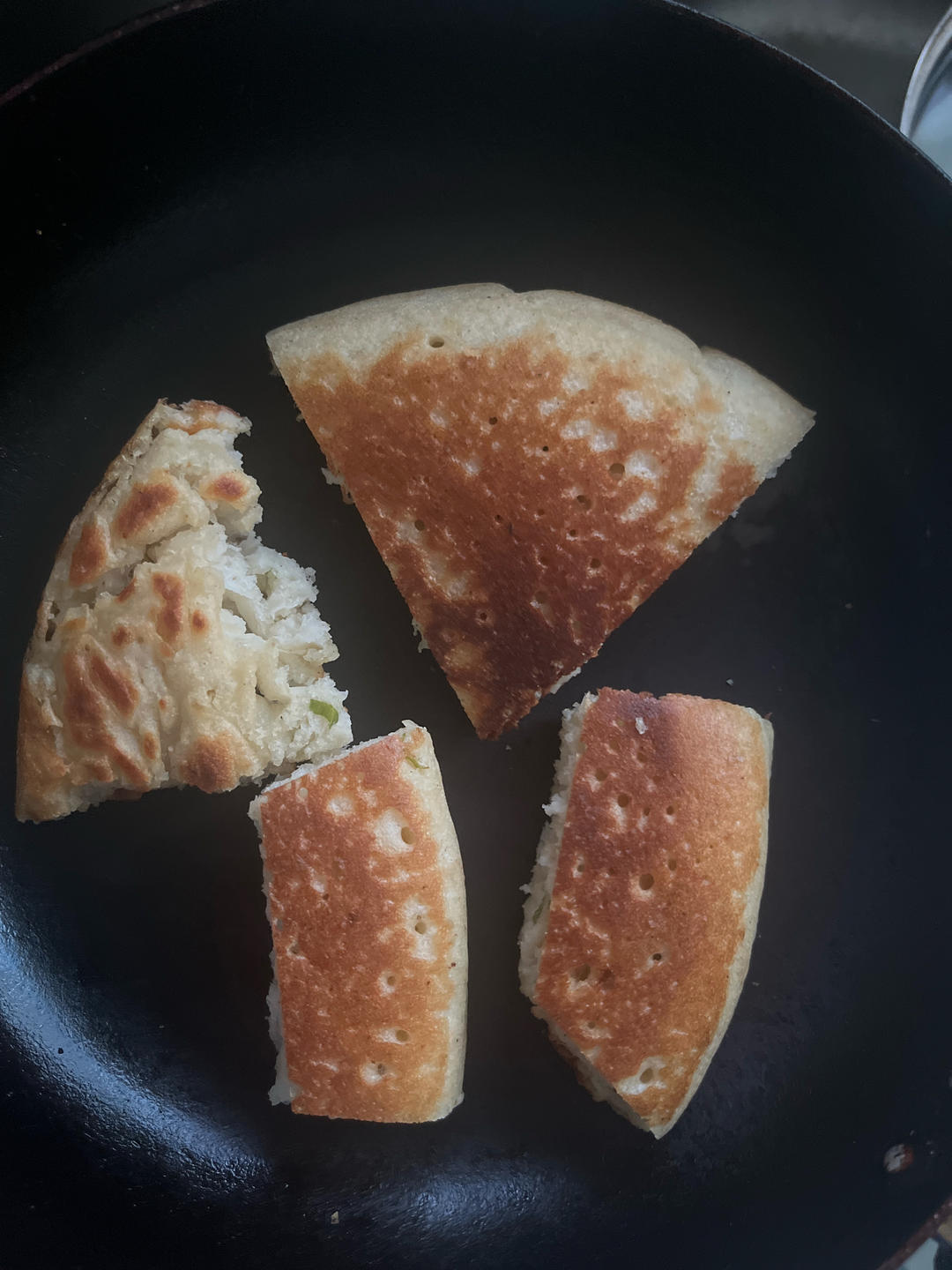 手👋不沾面，懒人版葱花发面饼，超级蓬松柔软好吃😋