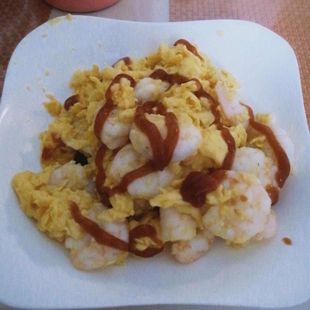 虾仁无需蛋清淀粉上浆也爽口及蛋超嫩的滑蛋虾仁