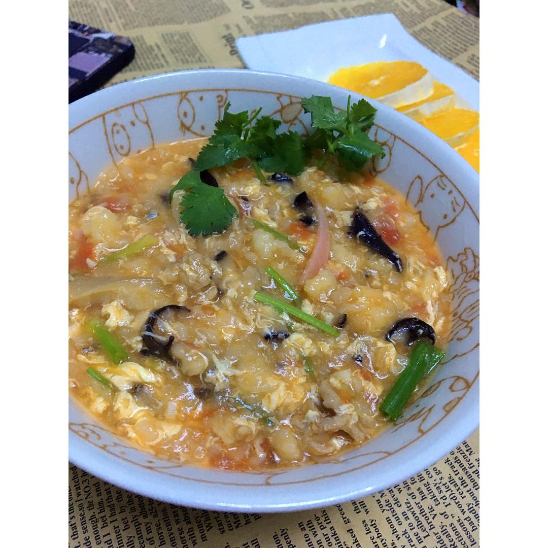 西红柿鸡蛋疙瘩汤