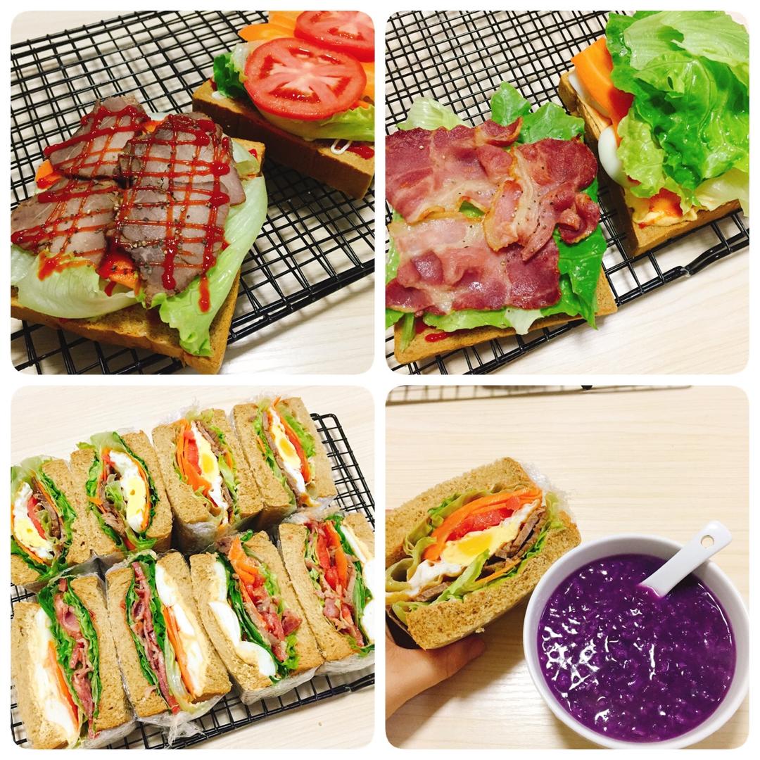 如何做超厚的沼三明治~详细tip！牛油果鸡蛋午餐肉三明治~