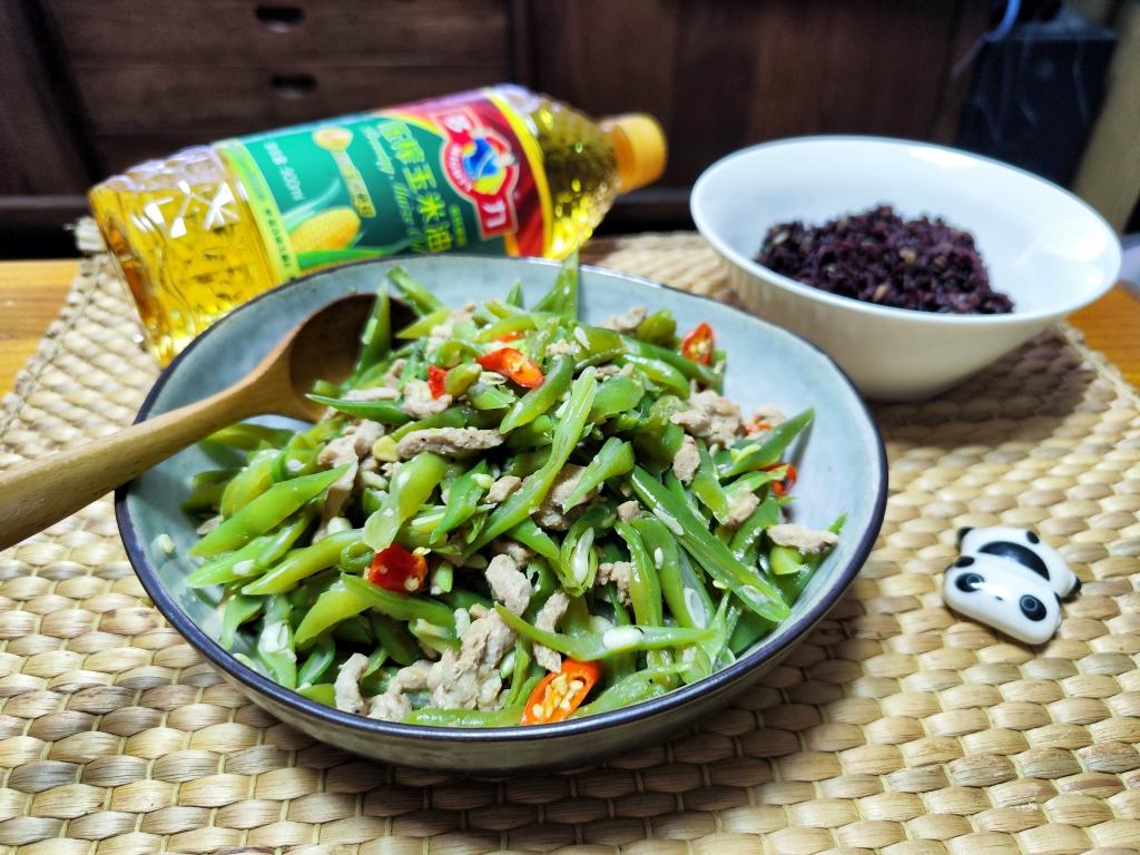 不用炒的快手炒菜下饭菜-扁豆肉丝的做法