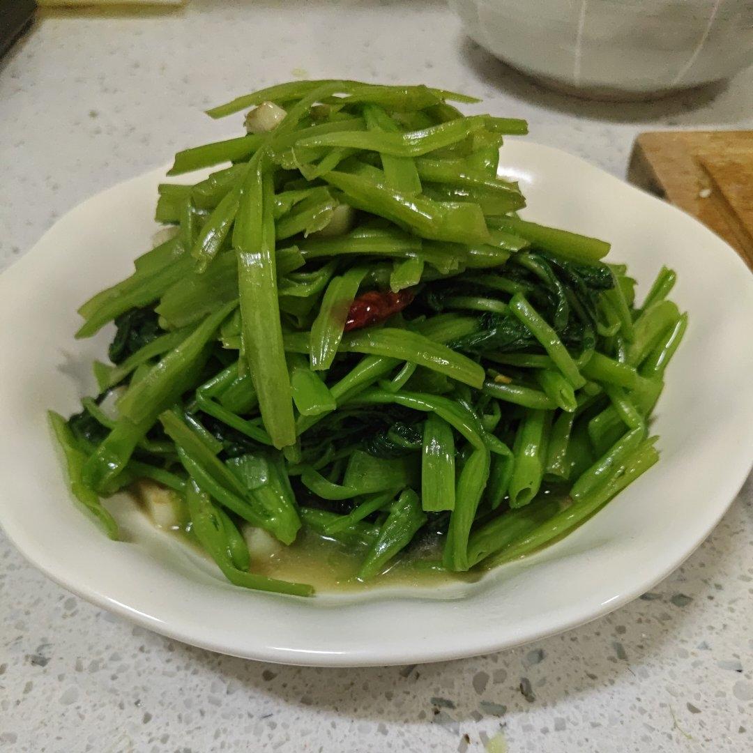 炝炒空心菜（不黑的秘密）