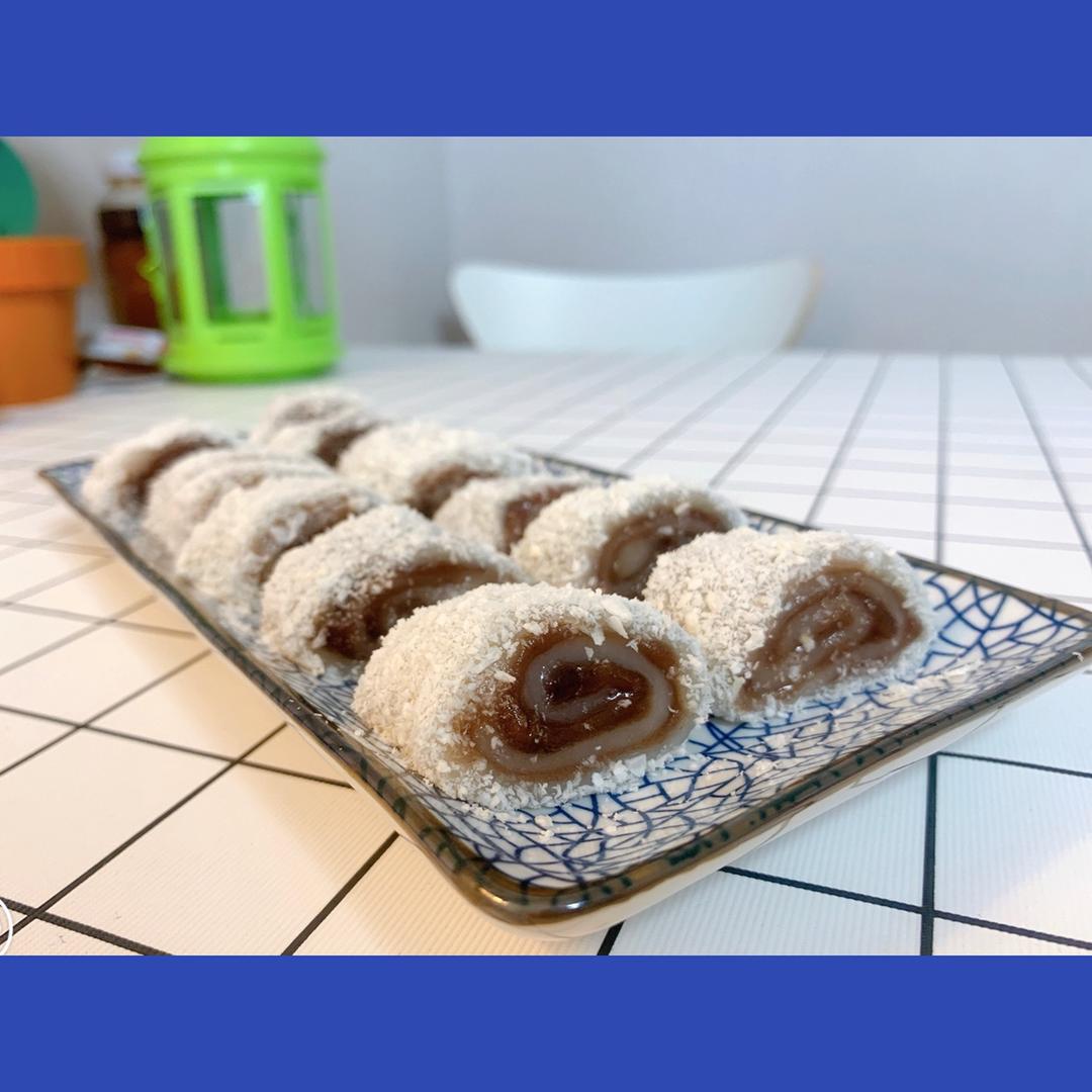 零失败！巨好吃的椰蓉豆沙糯米卷！
