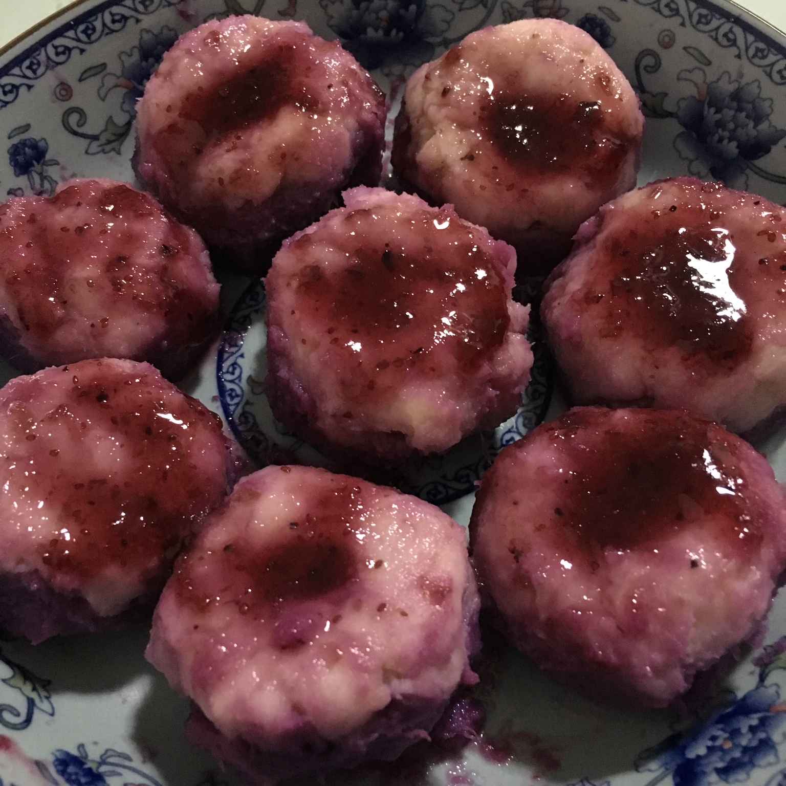 桂花山药紫薯糕