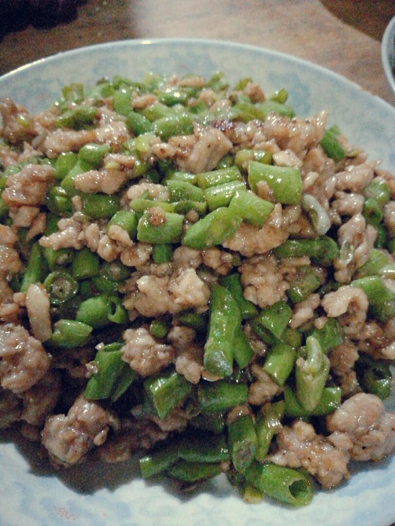 肉沫豆角下饭菜