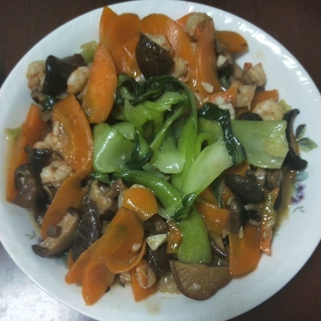 香菇虾仁扒油菜