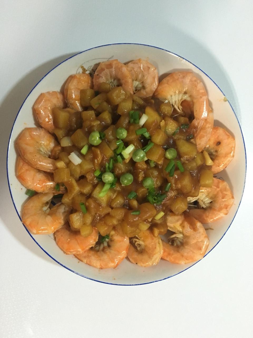 油焖土豆虾