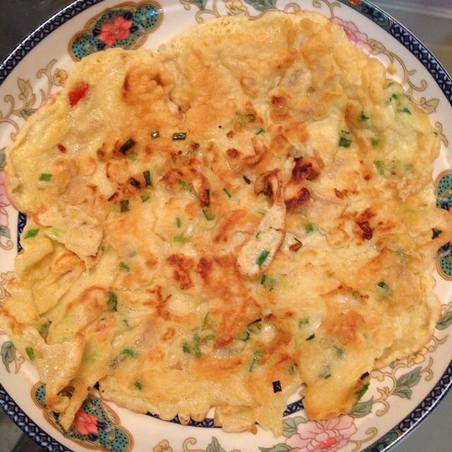 香葱萝卜干鸡蛋饼的做法